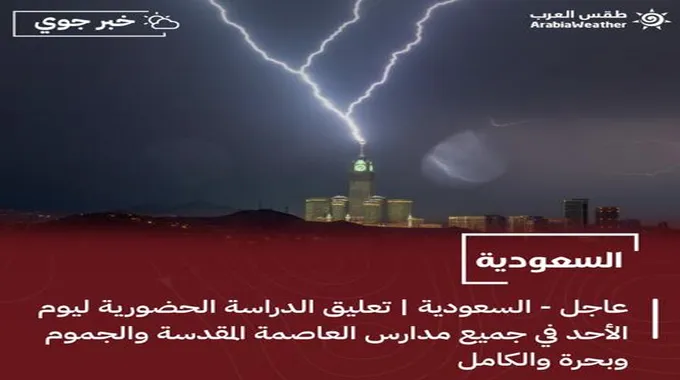 السعودية: تحويل الدراسة الحضورية غداً الأحد في